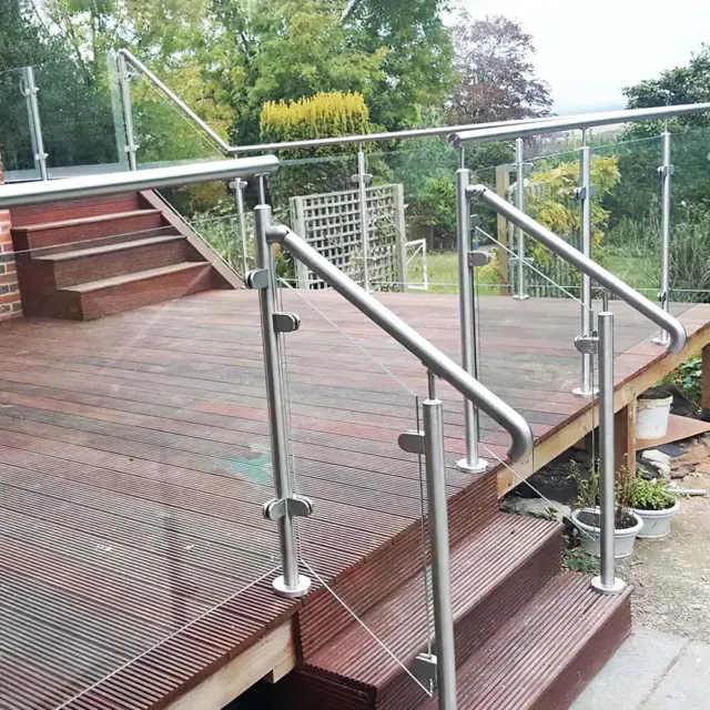 Glass Balustrade Panels 10mm Toughened 304 Steel Posts Railing System Decking