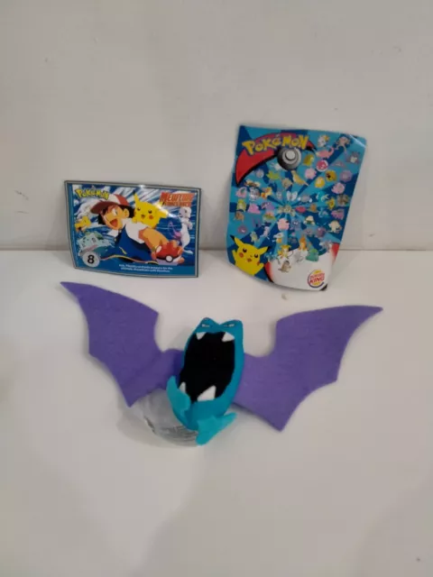 Pokémon Golbat Soft Toy 1999 With 2 Paper Inserts Burger King Figures Happy Meal