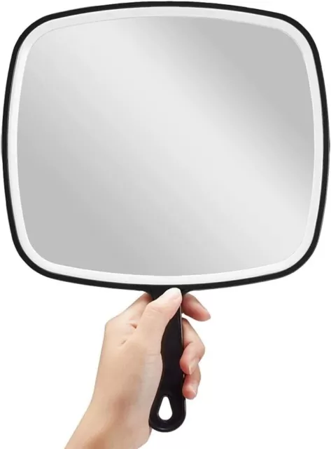 Extra Large Black Handheld Mirror With Handle,Square,XL OMIRO Hand Mirror