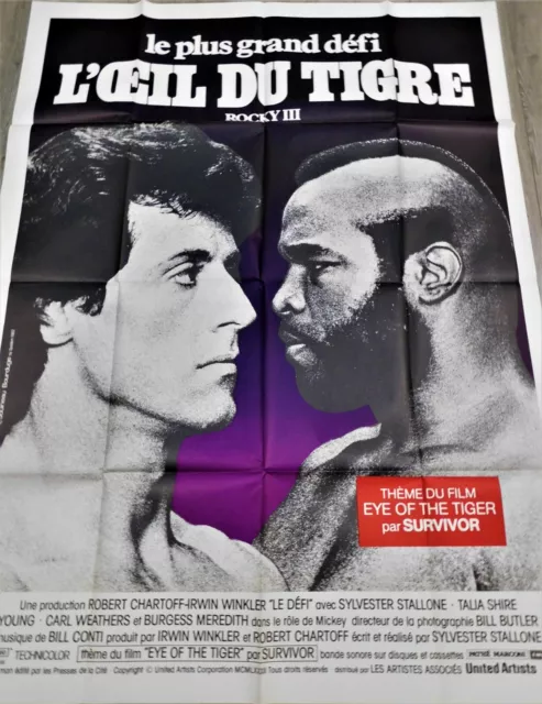 L'Oeil du Tigre Rocky 3 Affiche ORIGINALE 120x160cm *47" 63" Stallone Mister T.