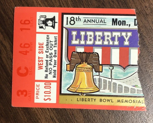 Vintage NCAA Football 1976 Liberty Bowl Ticket Stub Alabama vs UCLA