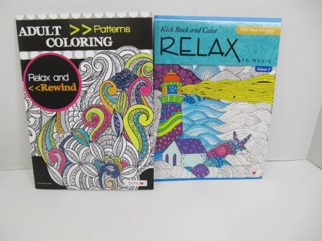 Bendon Coloring Books -Relax and Rewind- BEACH SCENES and PATTERNS Adult  Teen