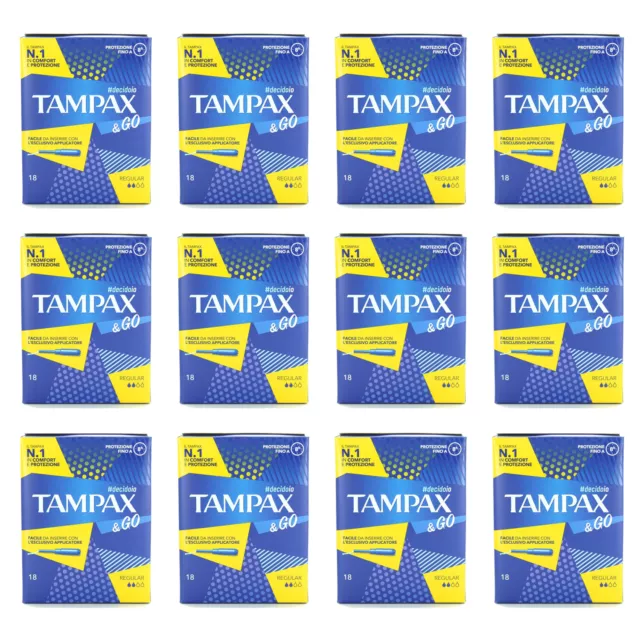 216 assorbenti interni Tampax & Go Regular tampone donna più facile da usare