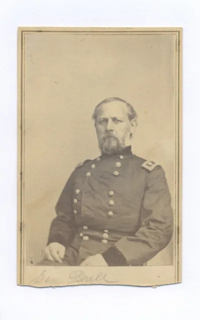 1860's GENERAL DON CARLOS BUELL CIVIL WAR BRADY CDV PHOTO FROM GEN CROSMAN ALBUM