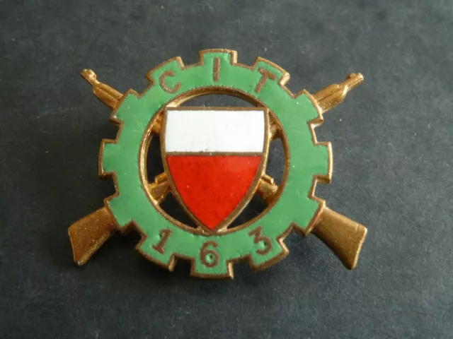 Original Militaire Insigne 163° Cit Centre Instruction Du Train /  Drago Tbe