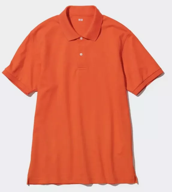 Uniqlo Dry Pique Polo Shirt Red Orange Regular Fit L Large BNWT