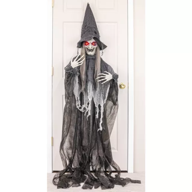 CACKLING WITCH HANGER WITH LIGHTS AND SOUND Halloween Decor *SHIPS WITHIN 15