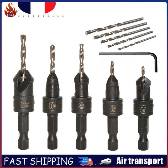 11pcs Woodworking Countersink Drill Bit Set Pilot Hole Opener Punch Tool Kit
