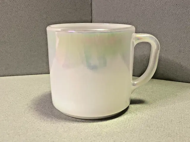 Vintage 1960s Federal Glass Iridescent Mug Holographic Coffee Mug