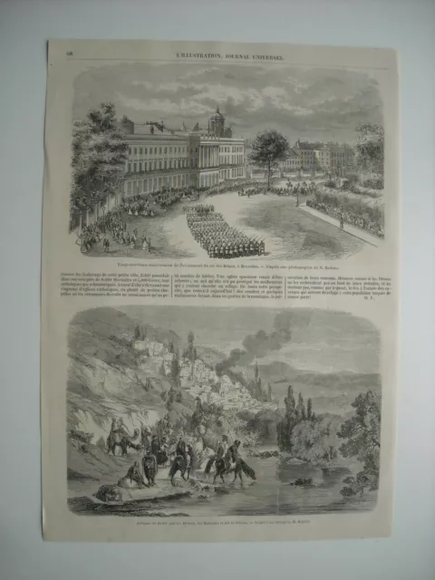 Gravure 1860. 29 Eme Aniversaire Avenement Du Roi Des Belges, A Bruxelles. Syrie