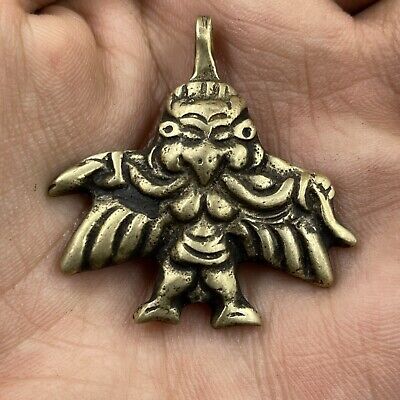 Unique Near Eastern Old Bronze Mythical Beast Figure Amulet