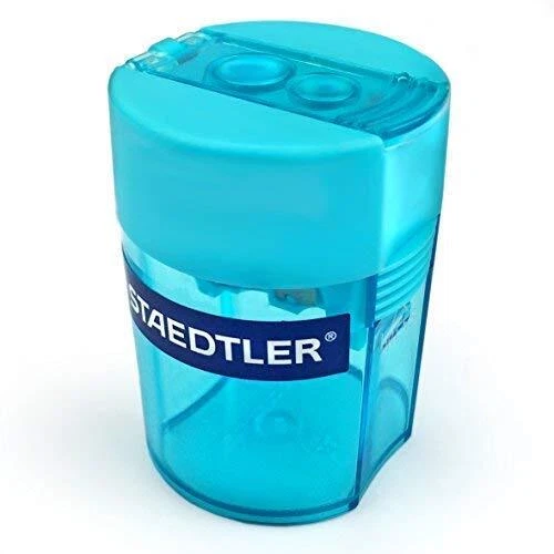 Staedtler Double Hole Tub Pencil Sharpener - Turquoise - 512 006-37