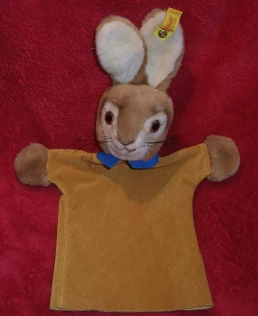 Steiff Handpuppe Hase Knopf Fahne 6455/27 sehr guter Zustand