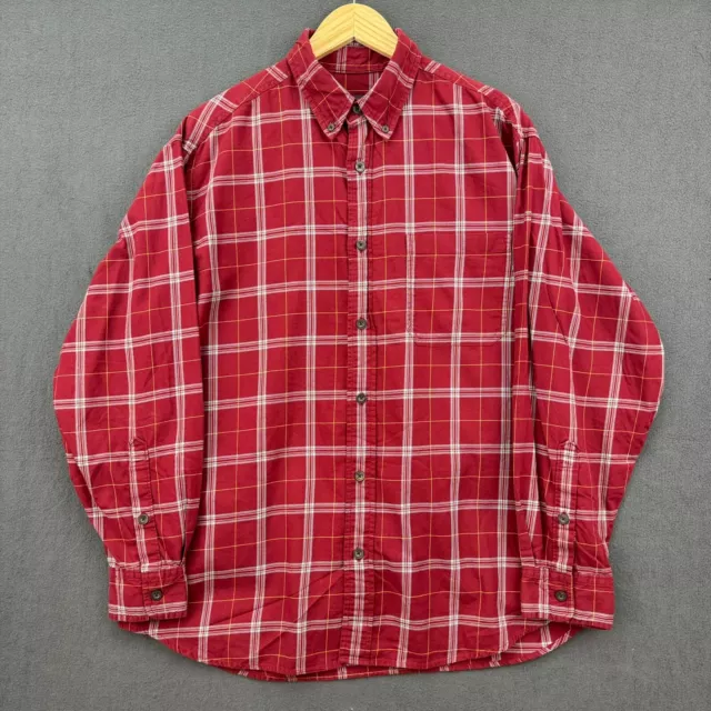 Woolrich Shirt Mens Large Red Plaid Long Sleeve Flannel Outdoors Original