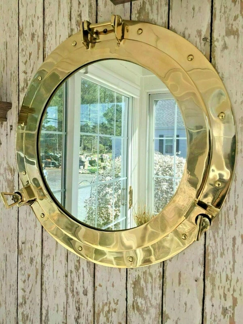 12" Finition Laiton Hublot Miroir Nautique Décoration Murale Navire De...