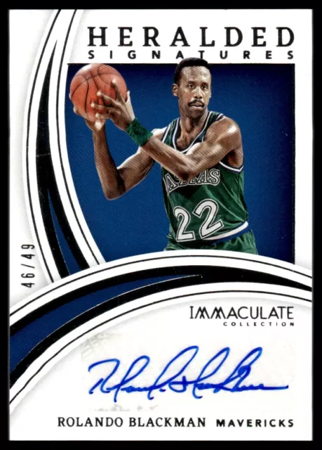 2021-22 Panini Immaculate Collection Heralded Signatures Rolando Blackman Auto