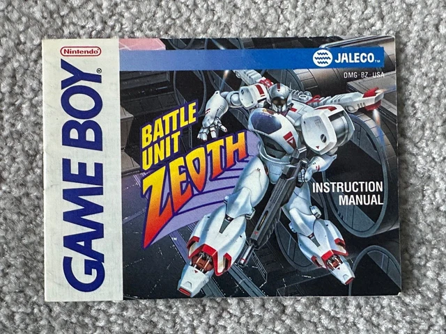 Battle Unit Zeoth Gameboy game manual - USA Game boy