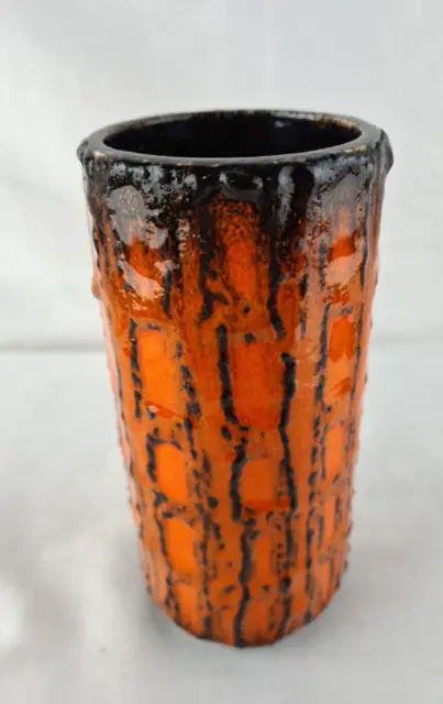 Sehr dekorative 70er Jahre Keramik Vase Orange TOP