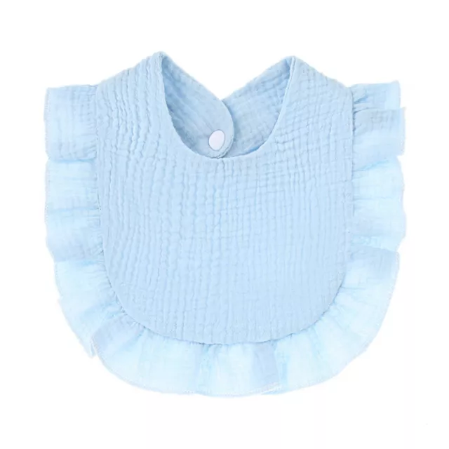 Drool Bib with Ruffle Edges Super Absorbent Girl Boy Toddler Muslin Drool