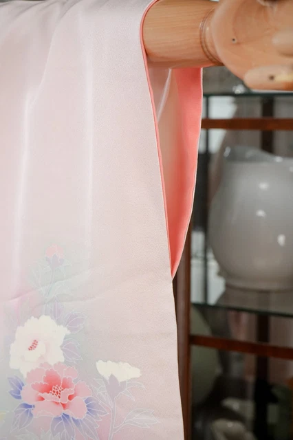 Dear Vanilla Japanese Silk Kimono Women's Robe Gown Authentic Japan Vintage Mint 7