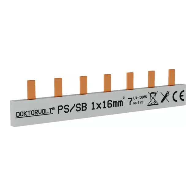 1P Piste de Phase Goupillon 7-polig 16mm ² Ferroviaire 100A Barre Dv 5118
