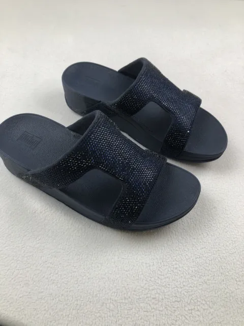 FIT FLOPS Womens Sandals Size 7M Marli Midnight Navy Slip On Comfort Shoes
