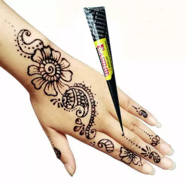 Black Instant Henna Cones Temporary Tattoo Body Indian tattoo hannah black T4I2