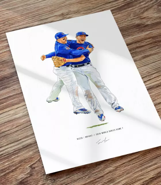 Anthony Rizzo Kris Bryant 2016 Chicago Cubs World Series Baseball Print Poster