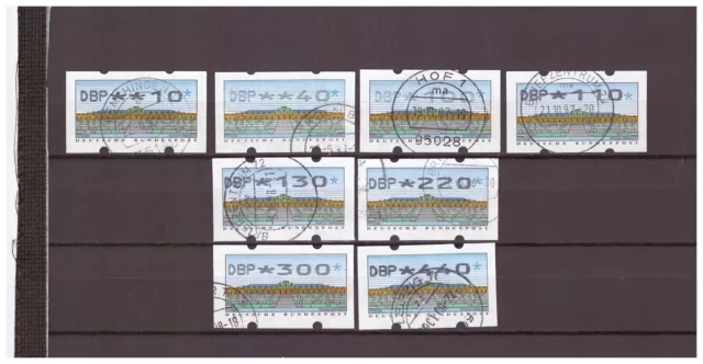 X30 "BUND 1993 ATM gest." -Sanssouci DBP- 8 Werte 10-440,  MiNr 2.1.1, 01.091997