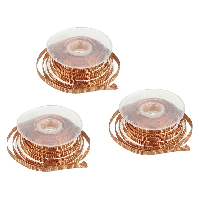 Solder Wick Braid No-Clean Desoldering Braid 0.14 Inch x 9.84 Feet 3 Pack