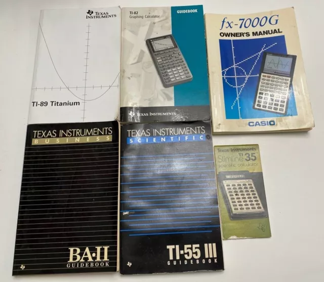 Vintage Calculator Manual Lot (6) Texas Instruments Casio