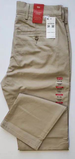 Levi's Stretch Straight Chino Men's Pants, Color: Khaki, Size: 31"W x 32"L