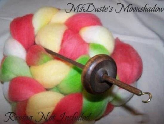 Top Whorl Drop Spindle Spinning Roving Yarn SCA 12"x 2"  Walnut Finish ~