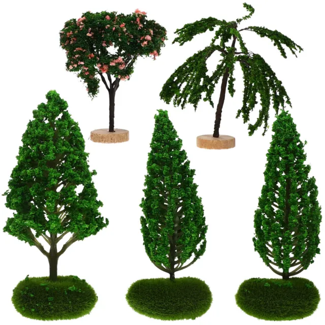 5 piezas modelo de árbol de paisaje modelo de jardín en miniatura modelos