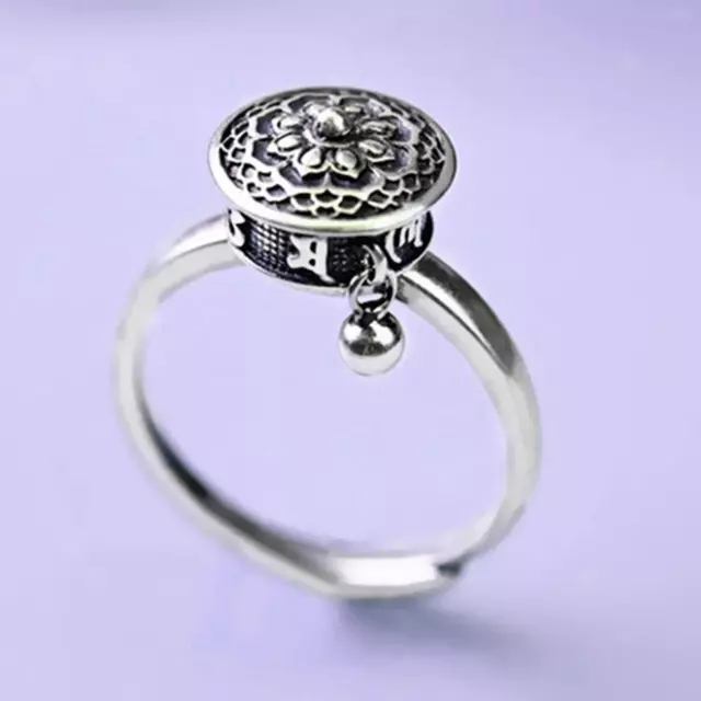 2x Fashion Creative Charm Rotatable Six Character Mantra  Amulet Rings 2