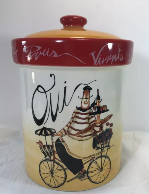 Certified International Jennifer Garant PARIS CHEFS Oui 8.5” Canister w Lid READ