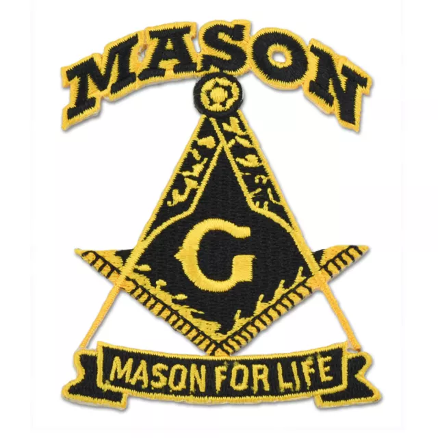 Mason For Life Square & Compass Embroidered Masonic Patch