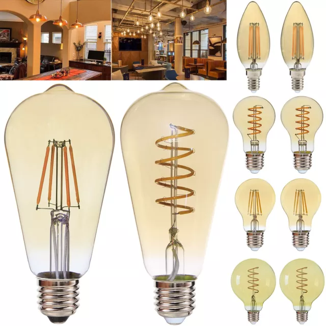 4W E27 E14 LED Edison Vintage Retro Lampe Glühlampe Filament Glühbirne warmweiß