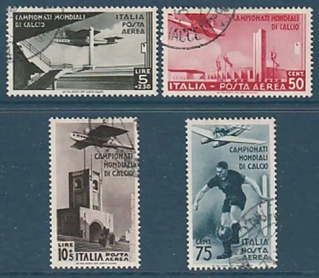 Timbre Italie Num Yvert et Tellier PA 64/67 Oblitéré Année 1934 - Italy stamp Nu