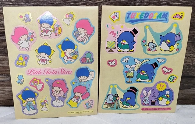 Vintage Sanrio LITTLE TWIN STARS Tuxedo Sam Artbloom Stickers 1988 Vintage Sanrio LITTLE TWIN STARS Tuxedo Sam Artbloom Stickers 1988