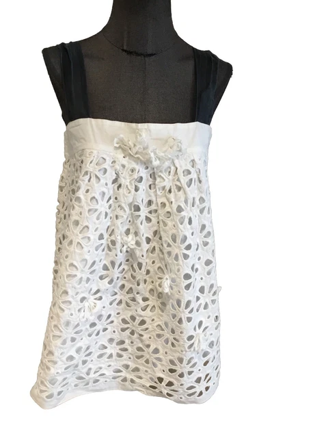 Débardeur Blouse En Lin Blanc Avec Voile Organdi - Infinitif Boutique - Taille 44