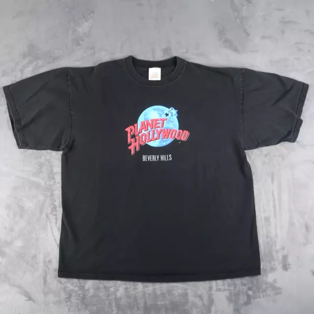 Vintage 90s Planet Hollywood Beverly Hills T-shirt Mens Size XL Black Made USA