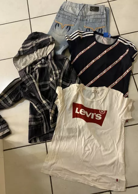 Lot Garcon 14 Ans Jean Viper Top Levi's Adidas Veste Chemise Element For Life