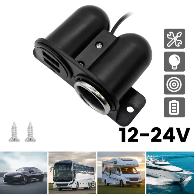 Car Cigarette Lighter Socket Splitter Charger Power Adapter Two USB Port 12V/24V