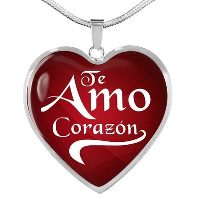 Te Amo Corazon I Love You Mon Dieu Espagnol Acier Inoxydable Ou 18k Coeur Or Eur 56 29 Picclick Fr