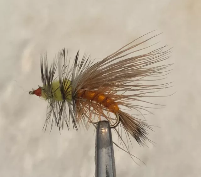 STIMULATOR ORANGE FLY FISHING DRY FLIES - 6 x SIZE #12