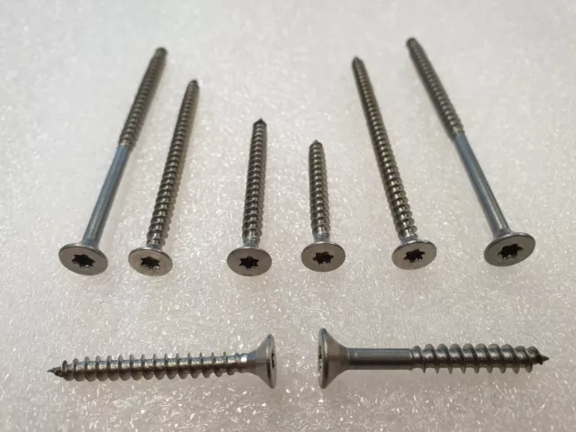 Tornillos para Aglomerado Acero Inox A2 Torx Tamaño 3 3,5 4 4,5mm Madera Tuerca