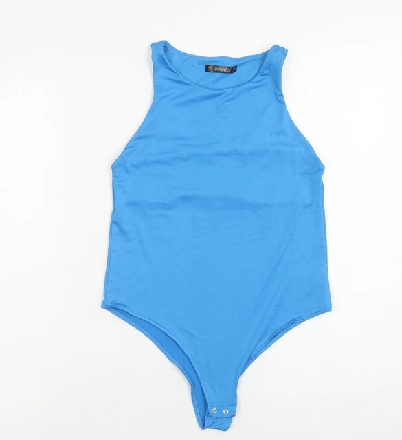 Body Dunnes Stores da donna blu poliestere pezzo unico taglia S a scatto