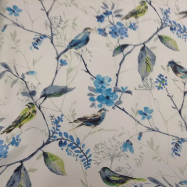 Skylark Bird Song Larkspur Blue Cotton  140cm wide Curtain/Craft Fabric