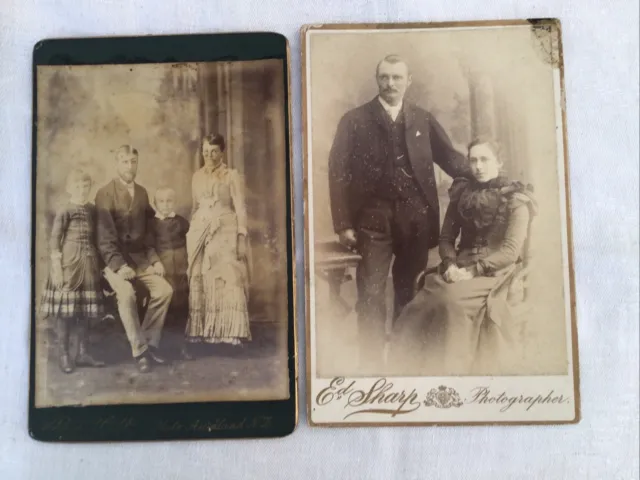 Two Victorian Cabinet Cards… Young Family & Young Couple